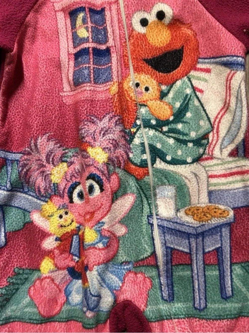 Vintage Toddler Girl Sesame Street Elmo Footie Pajamas Size 3T